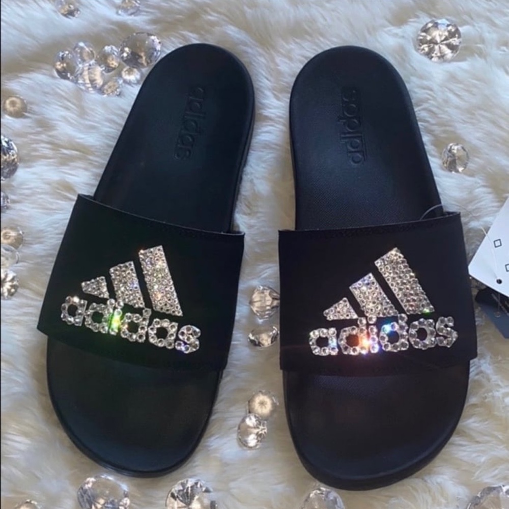 ADIDAS SLIDES w/CRYSTALS